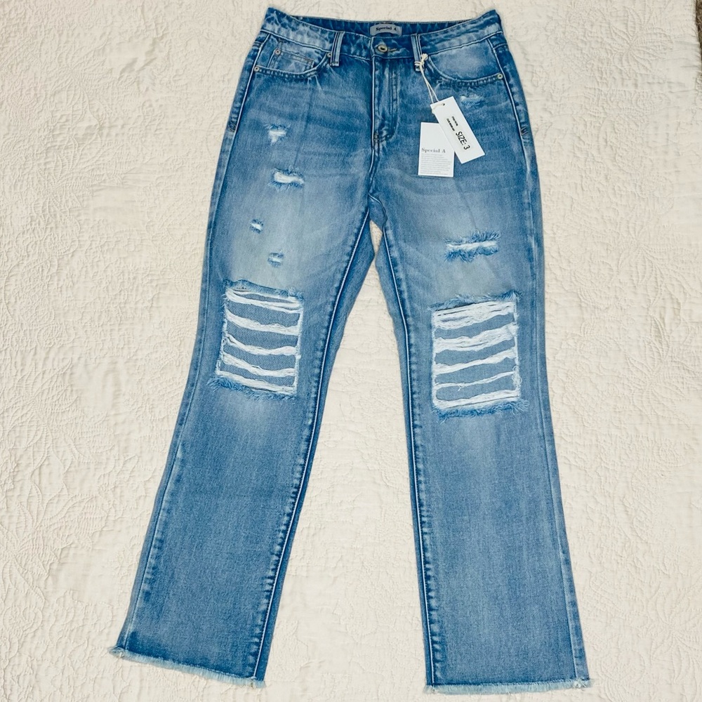 NWT Special A Distressed Mom Jean Size 3